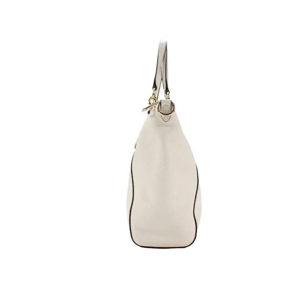 Coach Womens Small Kelsey Leather Zippered Satchel Handbag Cream